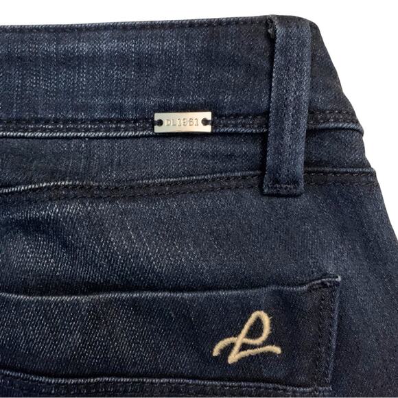 DL1961 Cindy Slim Boot Jeans Size 24 Stretch Dark Wash Blue Low Rise Bootcut Y2K - Picture 7 of 9
